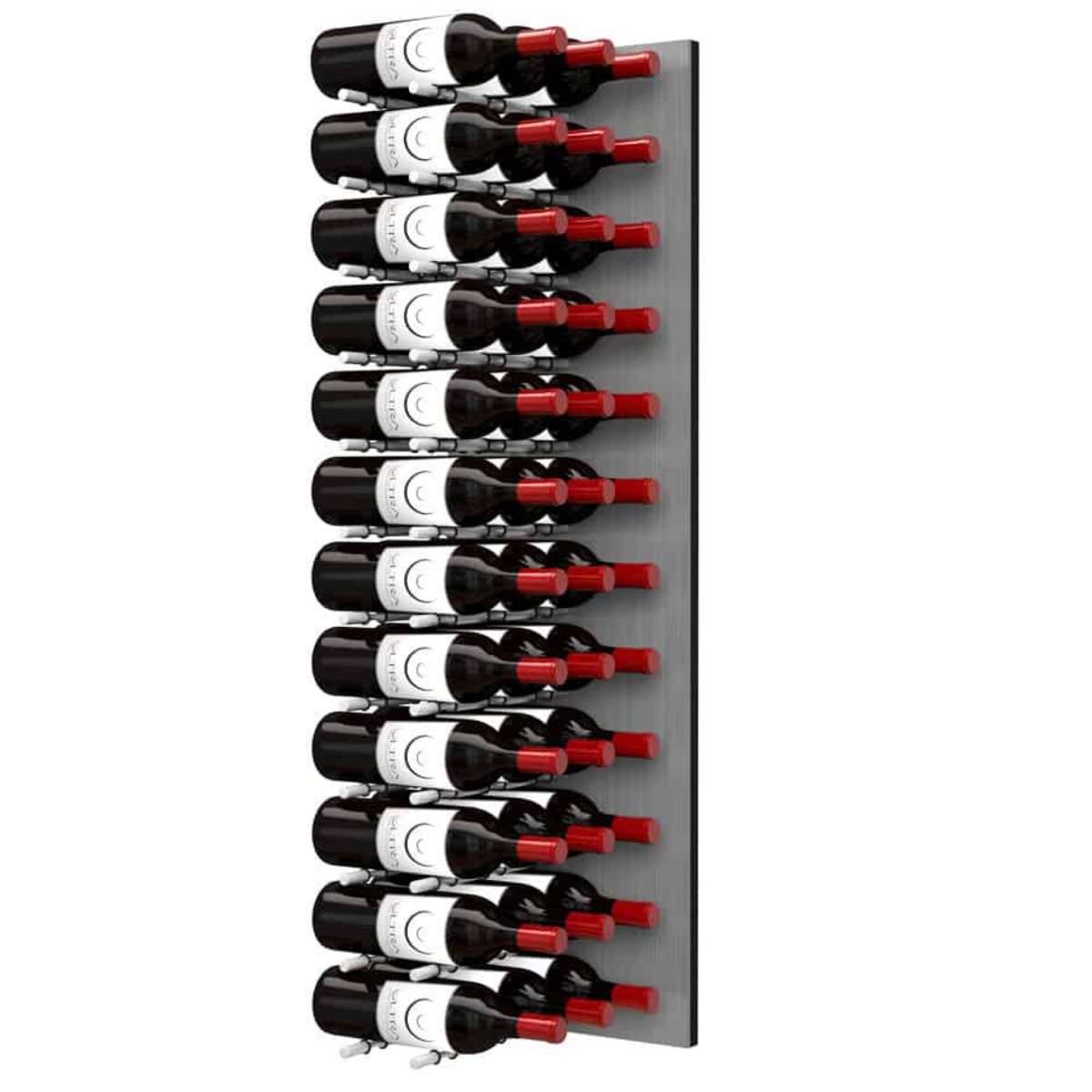 Ultra Fusion 4FT Label Out Wine Wall Alumasteel (12-36 Bottles) - Matte black finish, triple deep shown