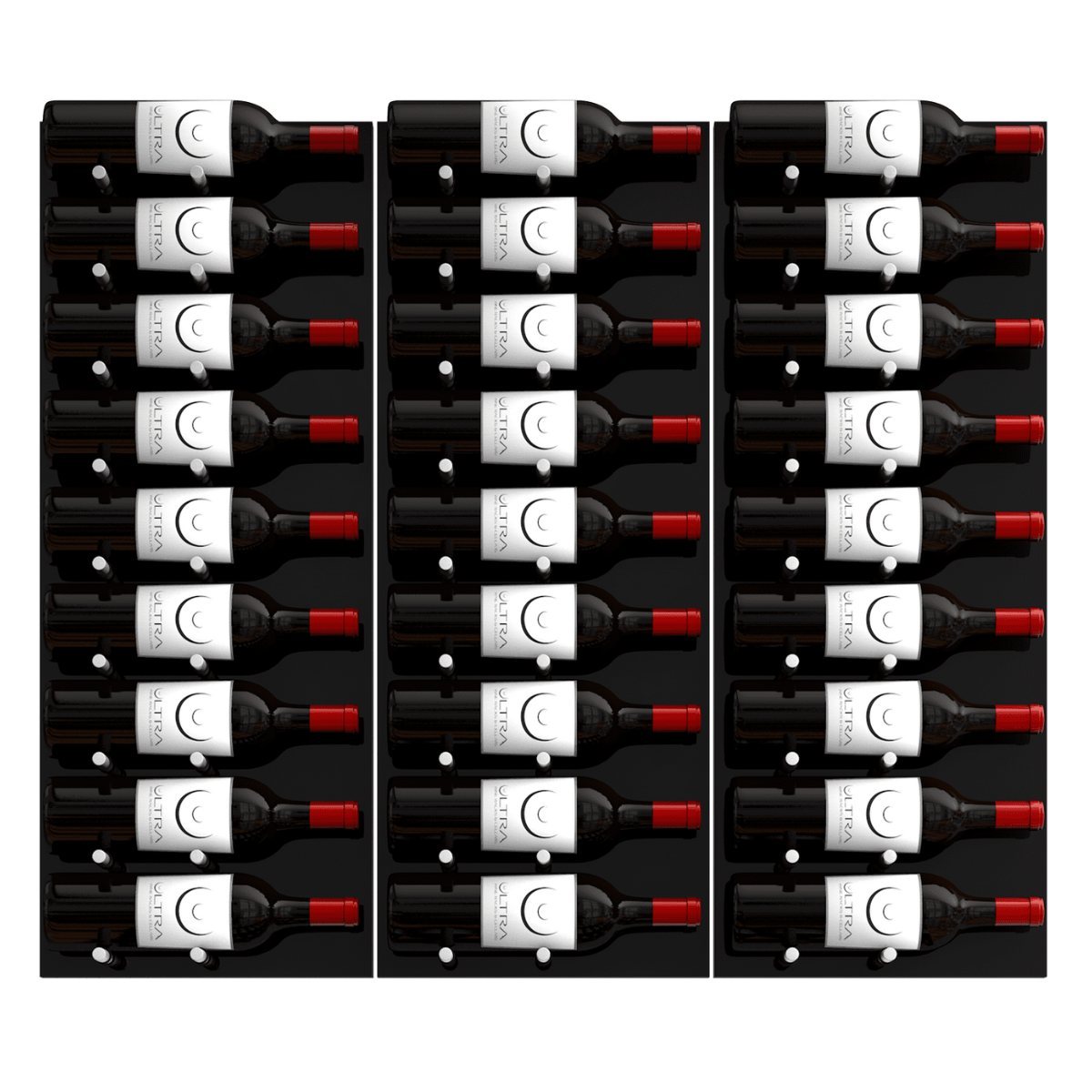 Ultra Fusion 4FT Label Out Wine Wall Alumasteel (12-36 Bottles) - Maximum  View of Wine Label