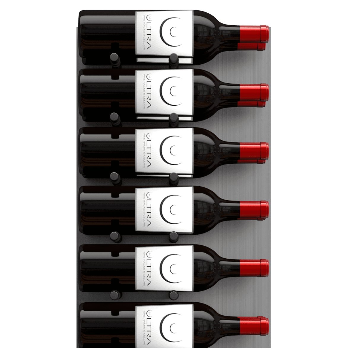 Ultra Fusion 4FT Label Out Wine Wall Black Acrylic (12-36 Bottles) - Design for Stability Shown