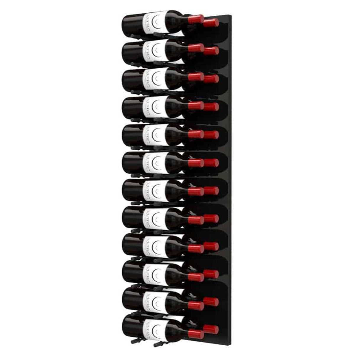 Ultra Fusion 4FT Label Out Wine Wall Black Acrylic (12-36 Bottles) - Matte black finish, double deep shown