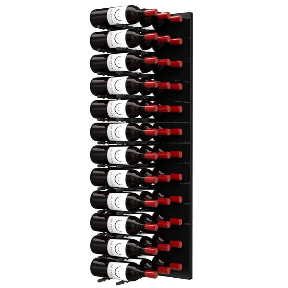 Ultra Fusion 4FT Label Out Wine Wall Black Acrylic (12-36 Bottles) - Matte black finish, triple deep shown
