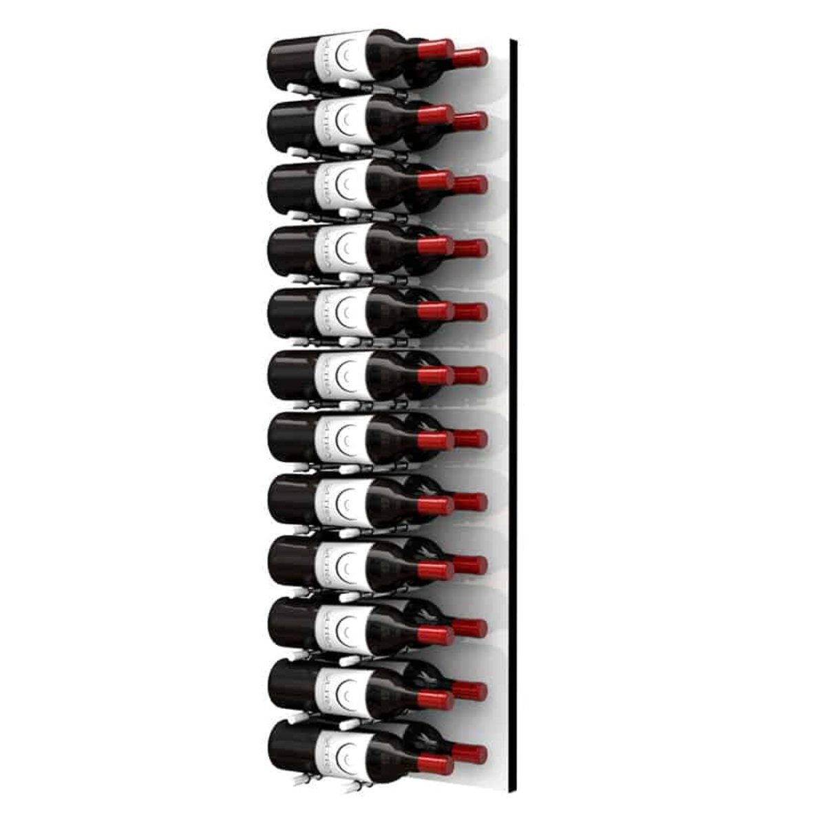 Ultra Fusion 4FT Label Out Wine Wall White Acrylic (12-36 Bottles) - Brushed Aluminum finish, Double deep shown