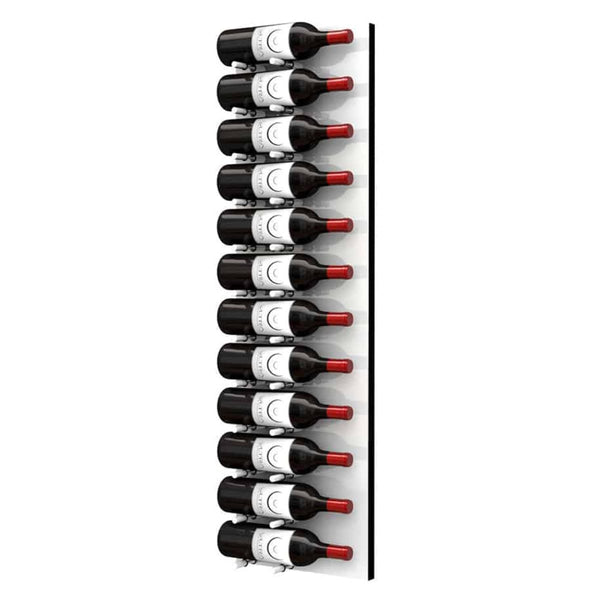 Ultra Fusion 4FT Label Out Wine Wall White Acrylic (12-36 Bottles) - Brushed Aluminum finish, Single deep shown