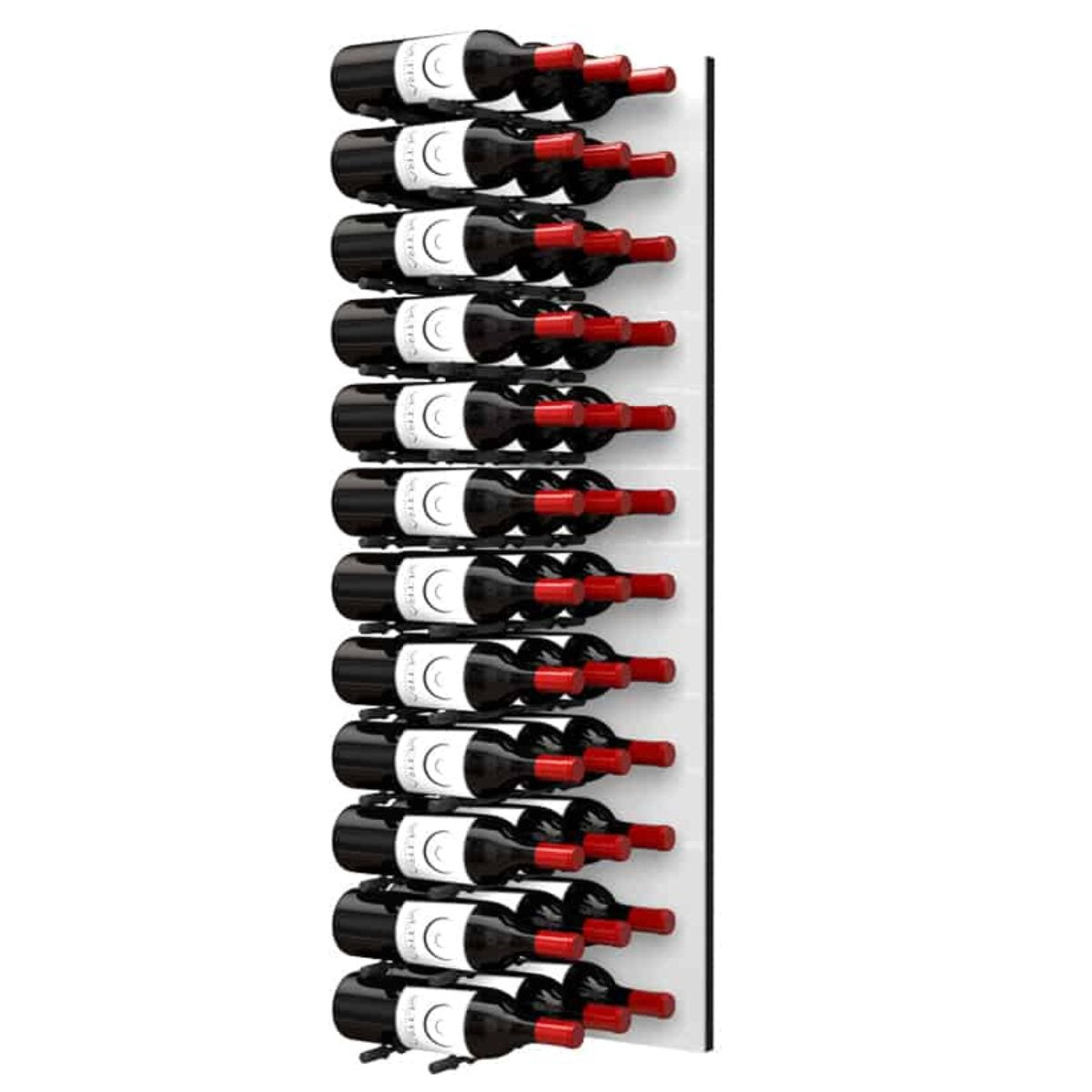 Ultra Fusion 4FT Label Out Wine Wall White Acrylic (12-36 Bottles) - Matte black finish, triple deep shown