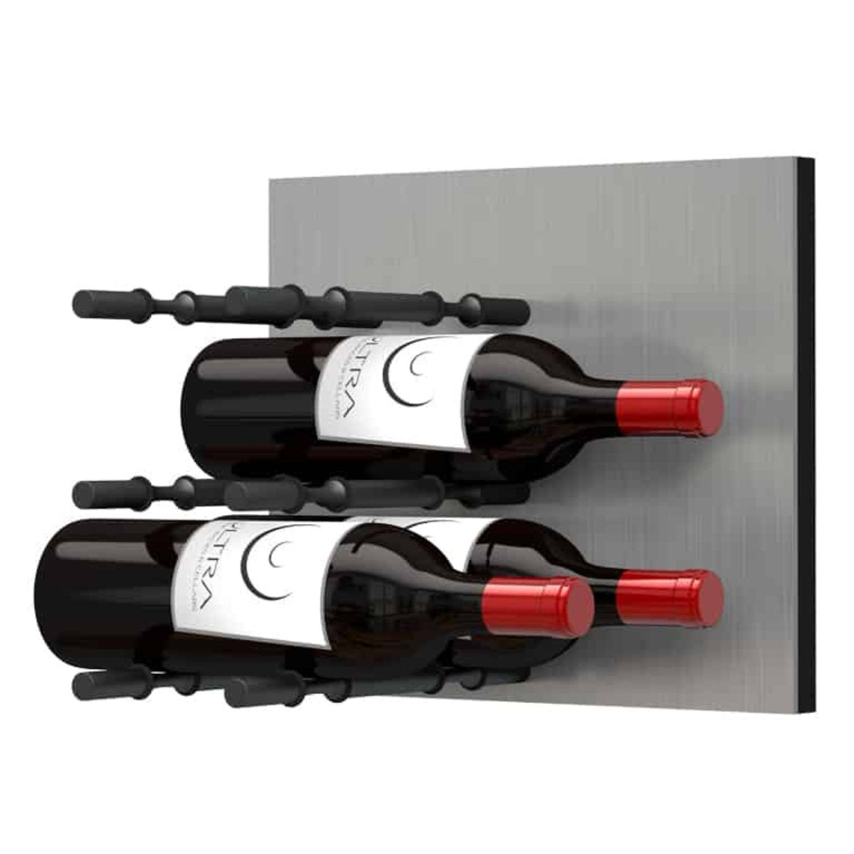 Ultra Fusion Panel Wine Rack – Alumasteel Label-Out - Double Depth - Matte Black Color