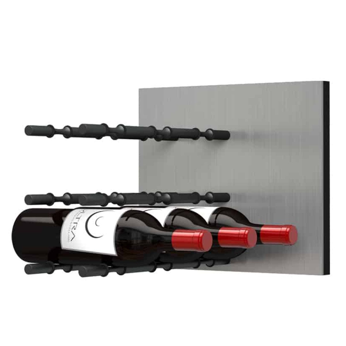 Ultra Fusion Panel Wine Rack – Alumasteel Label-Out - Triple Depth - Matte Black Color