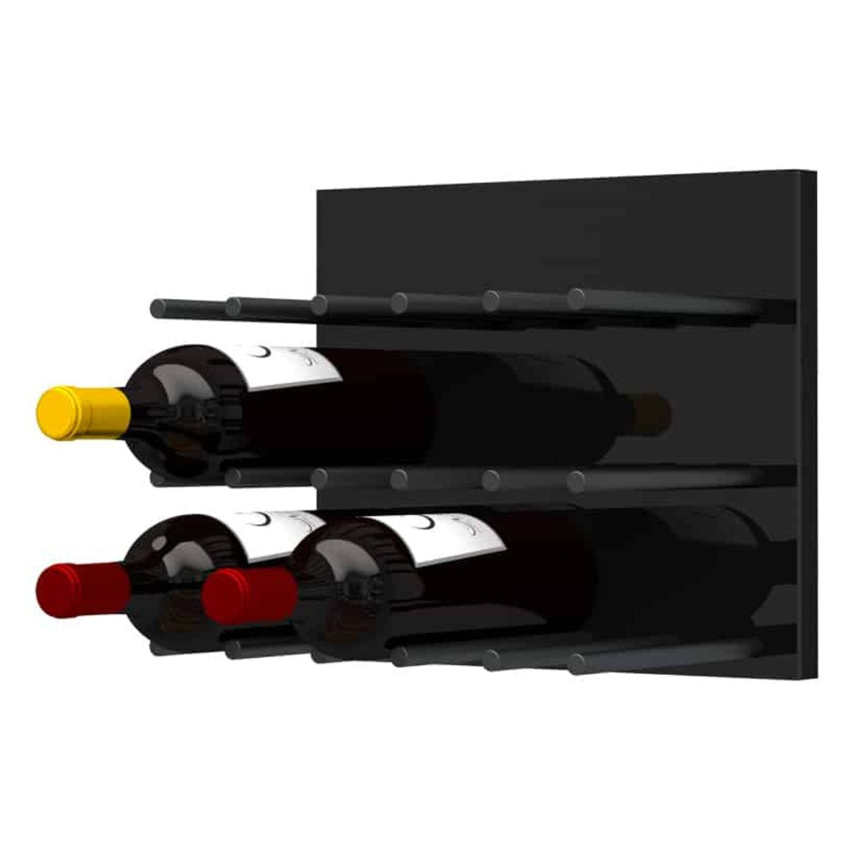 Ultra Fusion Panel Wine Rack – Black Acrylic Cork-Out - 9 Bottle Rack - Matte Black Peg