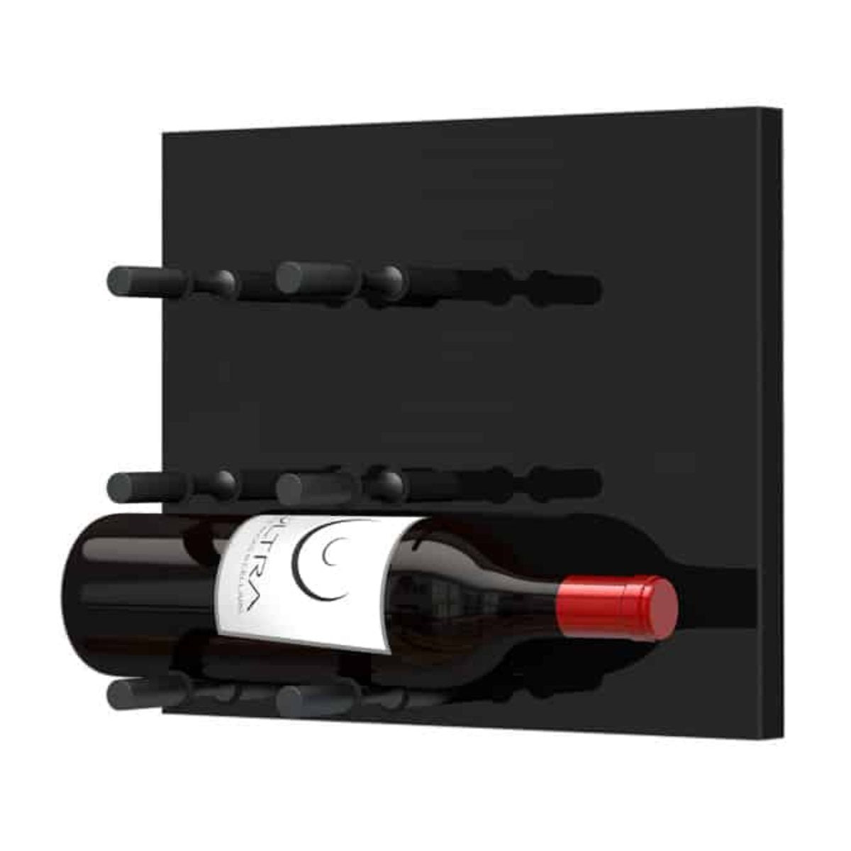 Ultra Fusion Panel Wine Rack – Black Acrylic Label-Out - Single Depth - Matte Black Color