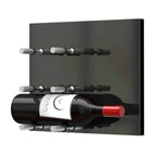 Ultra Fusion Panel Wine Rack – Black Acrylic Label-Out - Single Depth - Satin Aluminum