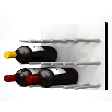 Ultra Fusion Panel Wine Rack – White Acrylic Cork-Out - 9 Bottle Rack - Brushed Aluminum Peg