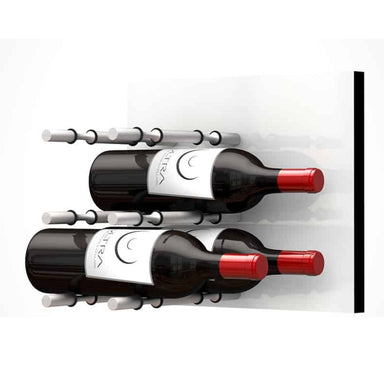 Ultra Fusion Panel Wine Rack – White Acrylic Label-Out - Double Depth - Satin Aluminum