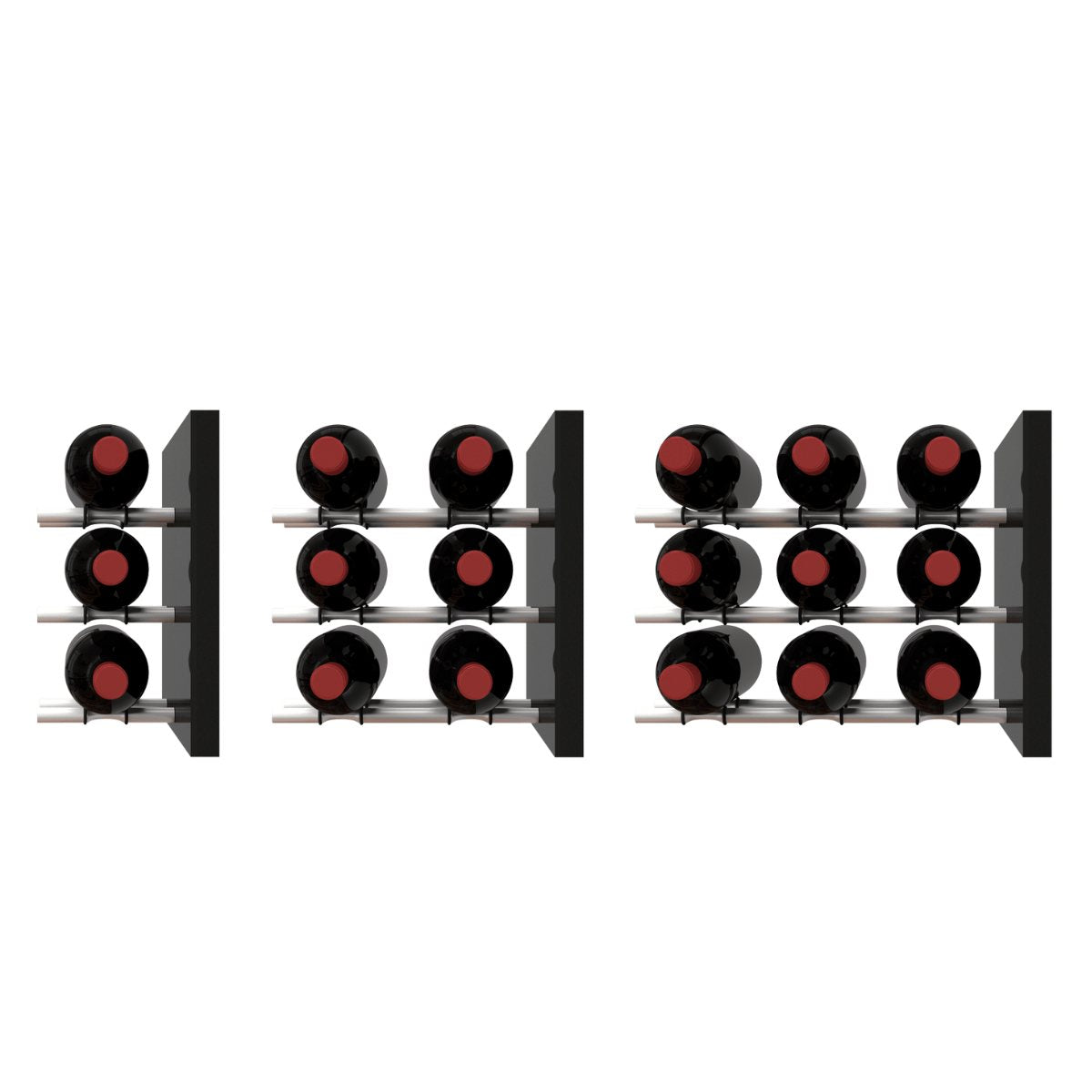 Ultra Fusion Panel Wine Rack – White Acrylic Label-Out - Three Depth Options Shown