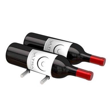 Ultra Label-Out Horizontal Wine Pegs -  Double Deep - 2 Bottles - Brushed Aluminum