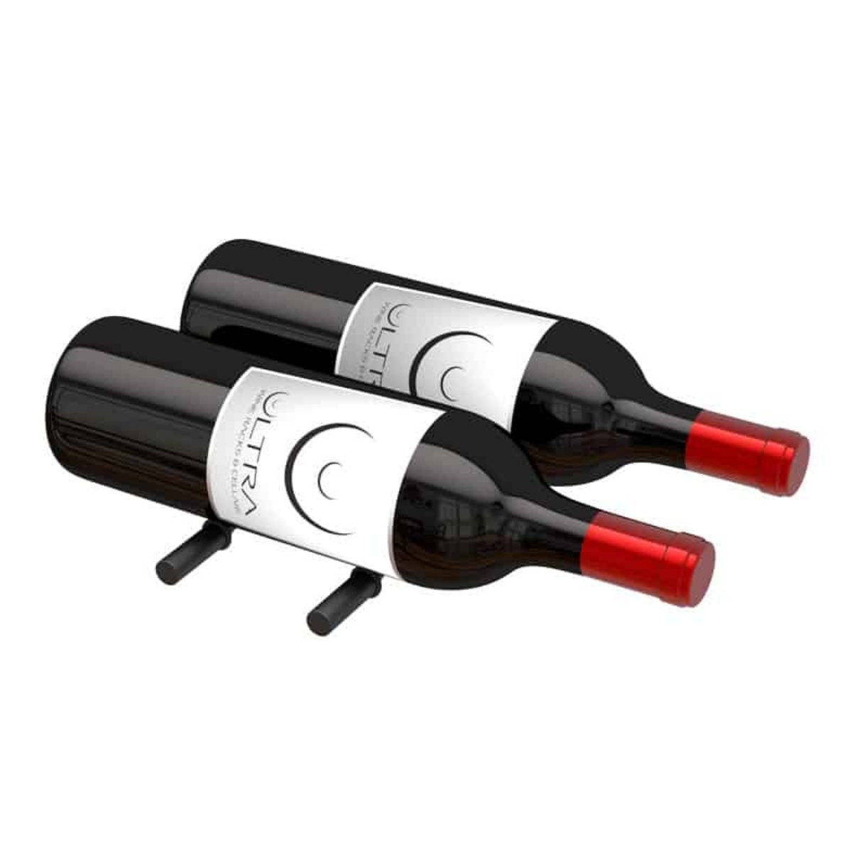 Ultra Label-Out Horizontal Wine Pegs -  Double Deep - 2 Bottles - Matte Black