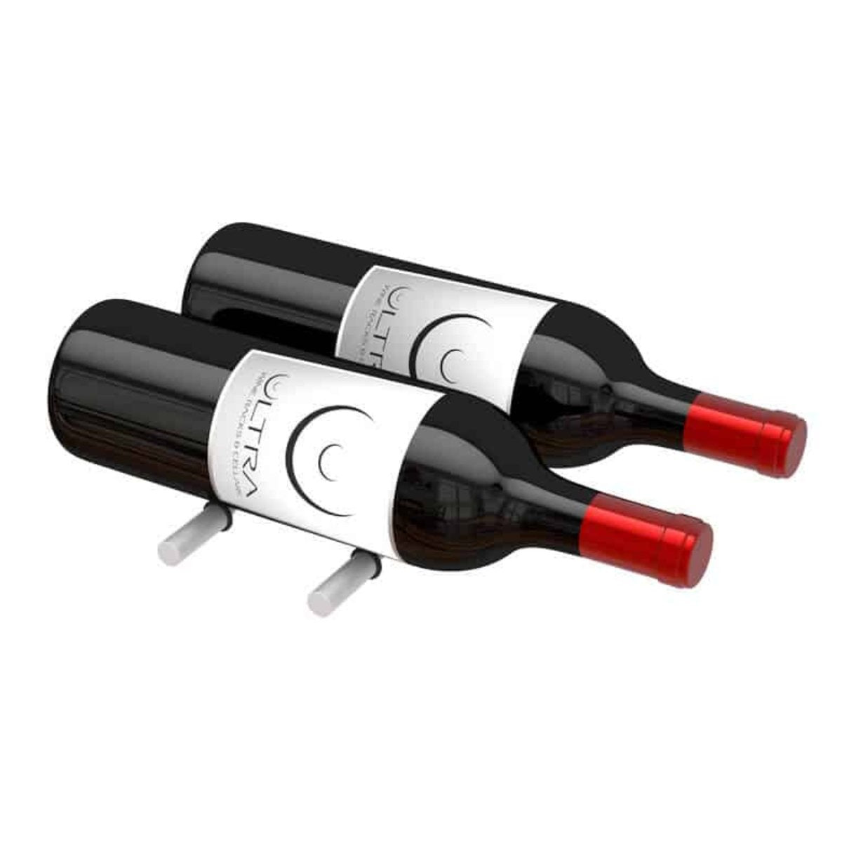 Ultra Label-Out Horizontal Wine Pegs -  Double Deep - 2 Bottles - Satin Aluminum