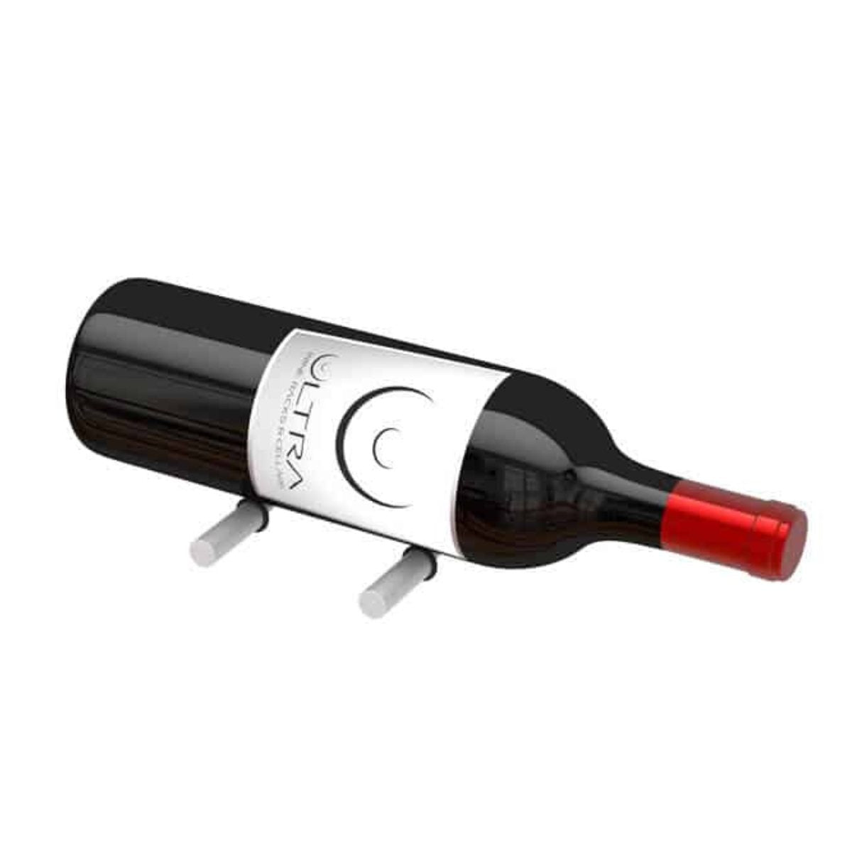 Ultra Label-Out Horizontal Wine Pegs -  Single Deep - 1 Bottle - Brushed Aluminum