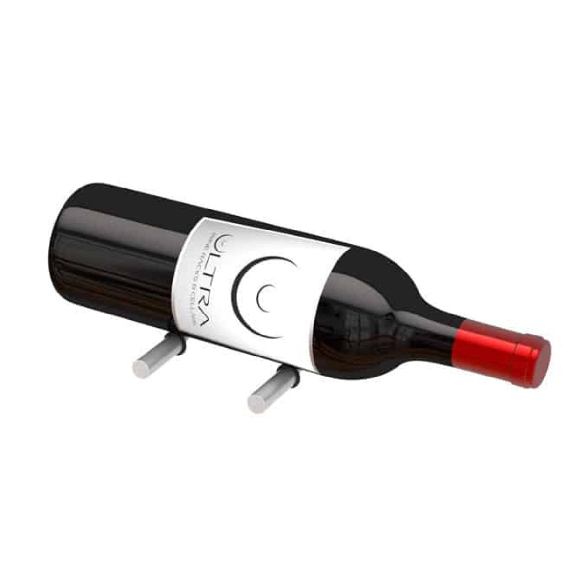 Ultra Label-Out Horizontal Wine Pegs -  Single Deep - 1 Bottle - Satin Aluminum