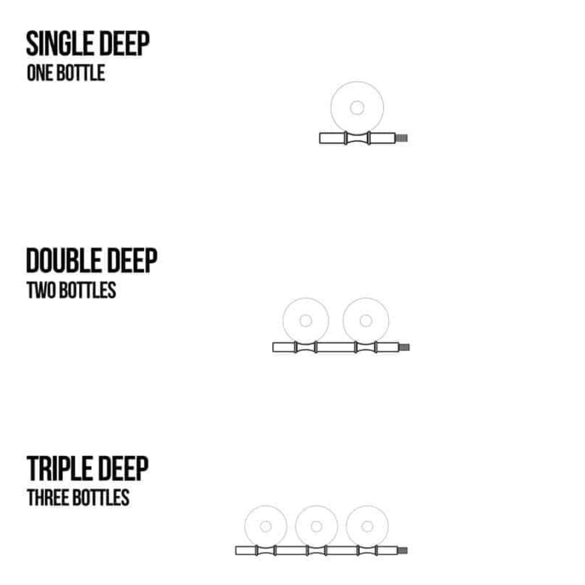 Ultra Label-Out Horizontal Wine Pegs -  Three Depths Available Shown