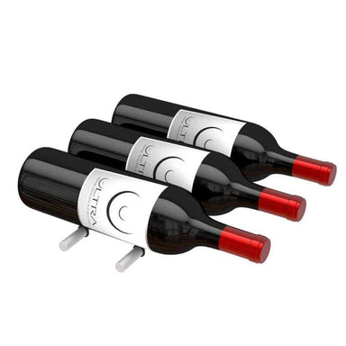 Ultra Label-Out Horizontal Wine Pegs -  Triple Deep - 3 Bottles - Brushed Aluminum