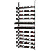 Ultra Showcase Featured Display Kit (78 - 105 Bottles) - Tall black floor-to-ceiling wine rack with angled shelving, holding bottles in a label-forward position for maximum visibility and stylish cellar storage