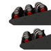 Ultra Showcase Series - Cascading Row (6 - 9 Bottles) - Close-up of black metal wine rack holding bottles horizontally with secure side panels