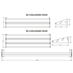 Ultra Showcase Series - Cascading Row (6 - 9 Bottles) - Dimensions of the racks shown