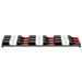 Ultra Showcase Series - Cascading Row (6 - 9 Bottles) - Triple Deep wall-mounted black metal wine rack front view