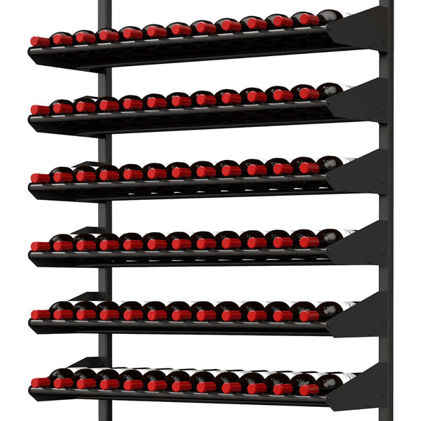 Ultra Showcase Series - Cork-Out Row (12 Bottles) - Wall-mounted metal wine rack with cork out shelf holding bottles