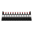 Ultra Showcase Series - Display Row (12 Bottles) - Black horizontal wine rack holding 12 wine bottles front view