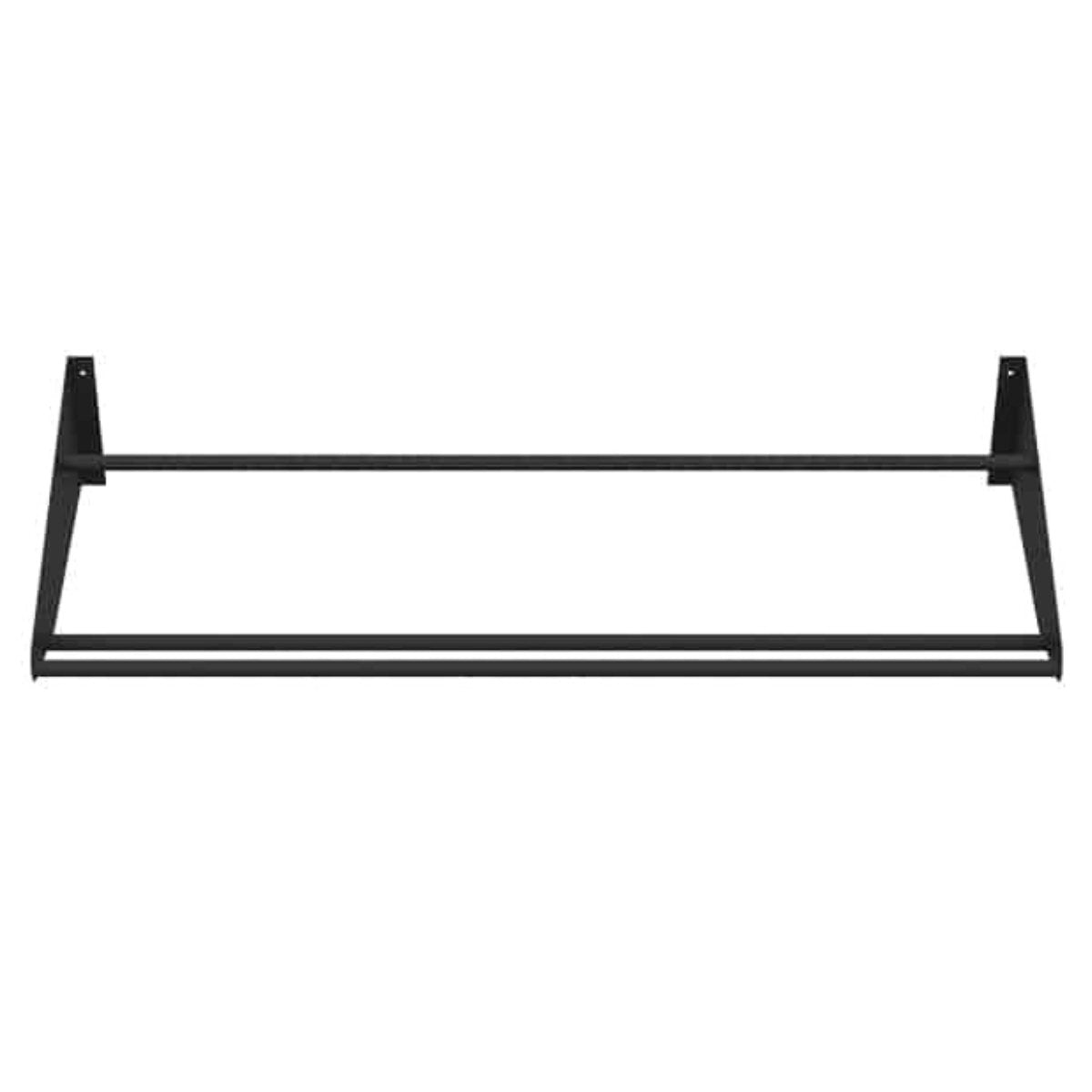 Ultra Showcase Series - Display Row (12 Bottles) - Black metal wall-mounted wine rack frame top view