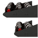 Ultra Showcase Series - Horizontal Row (6 - 9 Bottles) - Close-up of black metal wine rack holding bottles horizontally with secure side panels