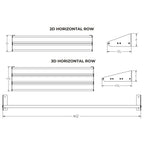 Ultra Showcase Series - Horizontal Row (6 - 9 Bottles) - Dimensions of the racks shown