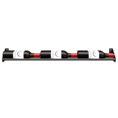 Ultra Showcase Series - Horizontal Row (6 - 9 Bottles) - Double Deep wall-mounted black metal wine rack front view