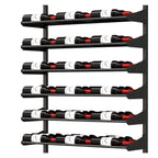 Ultra Showcase Series - Horizontal Row (6 - 9 Bottles) - Multi-tier wall-mounted wine rack with five shelves holding bottles horizontally