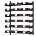 Ultra Showcase Series - Horizontal Row (6 - 9 Bottles) - Multi-tier wall-mounted wine rack with five shelves holding bottles horizontally