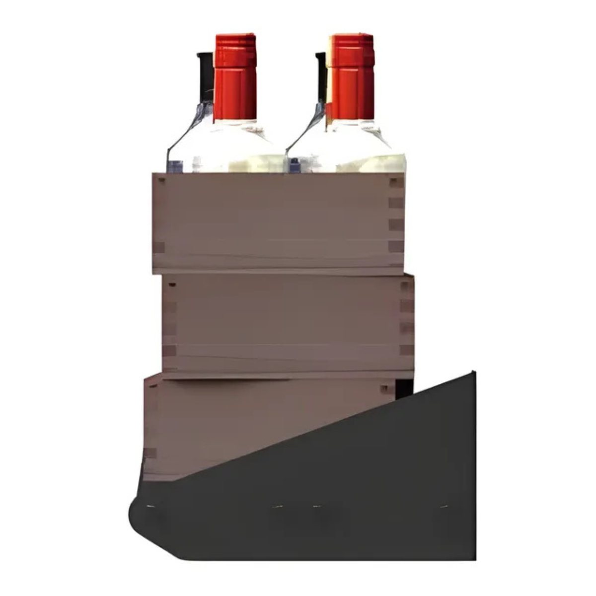 Ultra Showcase Series - Showcase Shelf - 2 Deep Rack with Bottles and books Side View