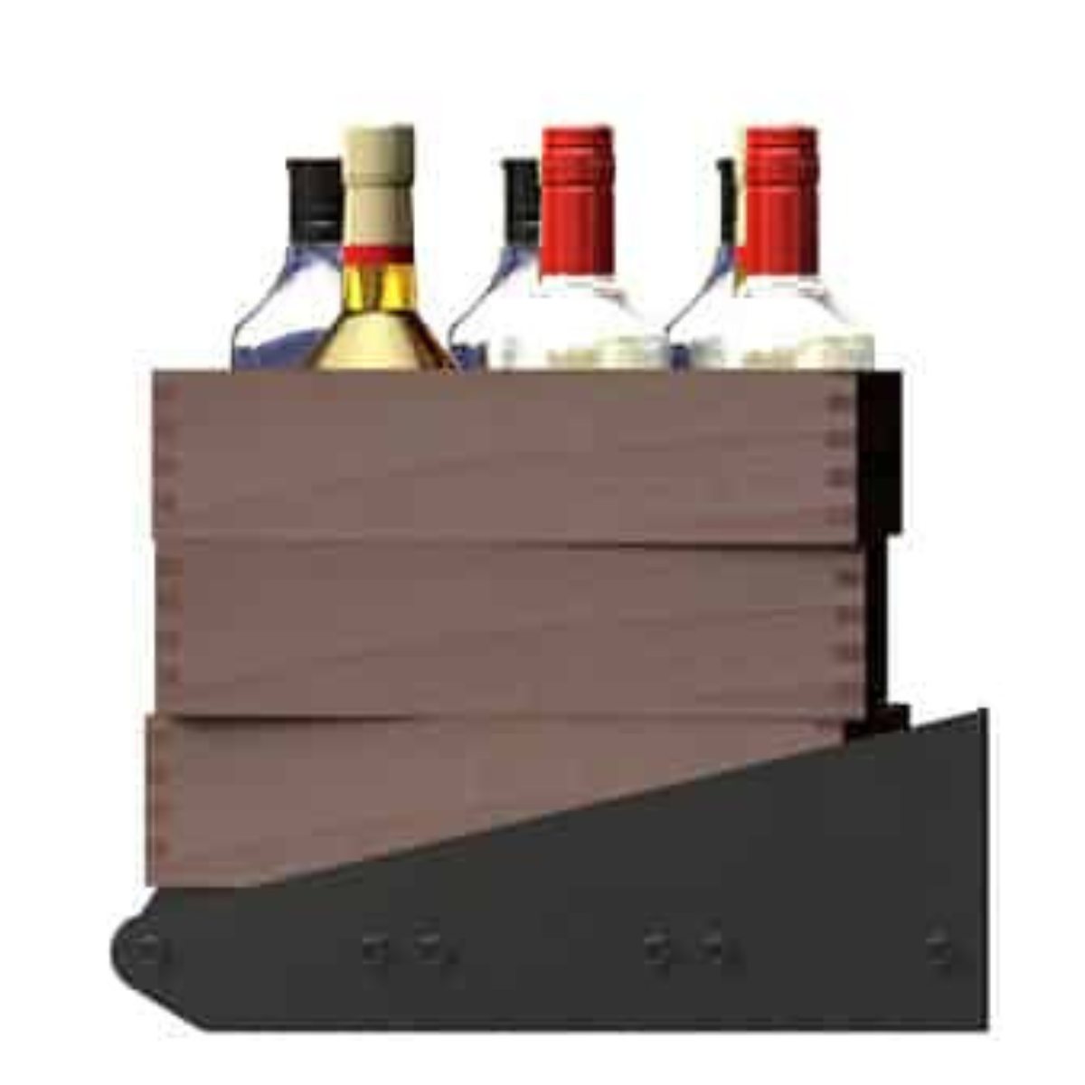 Ultra Showcase Series - Showcase Shelf - 3 Deep Rack with Bottles and books Side View