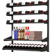 Ultra Showcase Series - Showcase Shelf - Multi-tier wall-mounted wine rack with shelves holding bottles and books horizontally