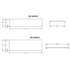Ultra Showcase Series - Showcase Shelf - Product Dimensions Shown
