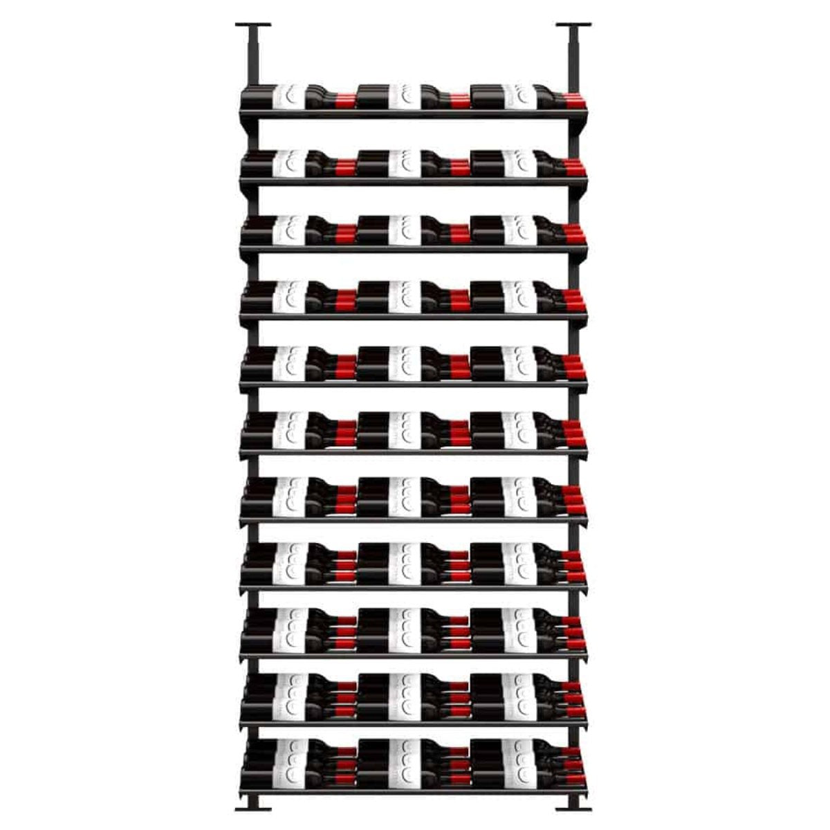 Ultra Showcase Standard Cascade Kits (66 - 99 Bottles) - triple deep wine rack shown