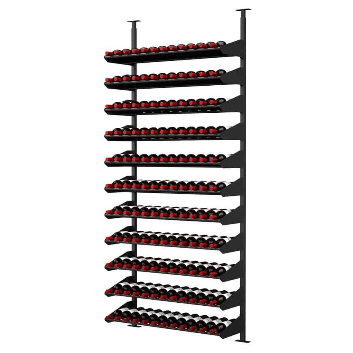 Ultra Showcase Standard Cork-Out Kit (121 Bottles) - Horizontal wine rack front right view