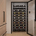 Ultra Showcase Standard Horizontal Kits (66 - 99 Bottles) - Glass-enclosed wine storage with black horizontal racks holding bottles in a label-forward layout