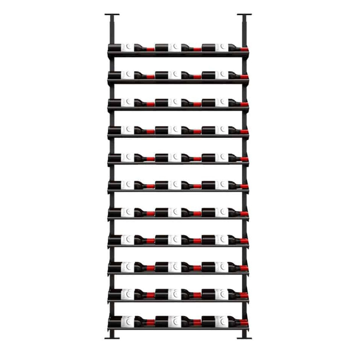 Ultra Showcase Standard Horizontal Kits (66 - 99 Bottles) - double deep wine rack shown