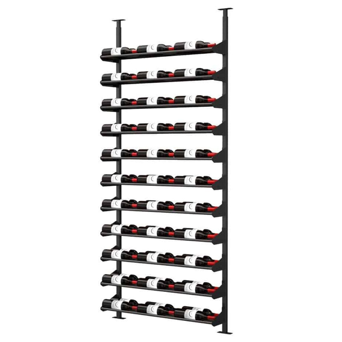 Ultra Showcase Standard Horizontal Kits (66 - 99 Bottles) - wine rack system with horizontal label-forward shelves storing multiple bottles