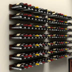 Ultra XL Cork-Out Wine Peg - Wall-mounted wine racks with multiple rows of bottles in a neat, horizontal display