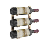 VintageView 1-Foot Wall-Mounted Wine Storage Rack Single Depth 3 Bottles Golden Bronze Shown