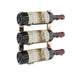 VintageView 1-Foot Wall-Mounted Wine Storage Rack Single Depth 3 Bottles Golden Bronze Shown