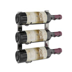 VintageView 1-Foot Wall-Mounted Wine Storage Rack Single Depth 3 Bottles Gunmetal Shown