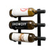 VintageView 1-Foot Wall-Mounted Wine Storage Rack Single Depth 3 Bottles Matte Black Shown