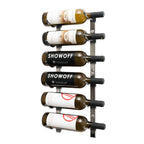 VintageView 2-Foot Wall-Mounted Wine Storage Rack Single Depth 6 Bottles Brushed Nickel Shown